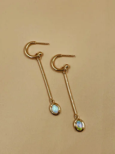 Nova Opal Bar Charm Earrings