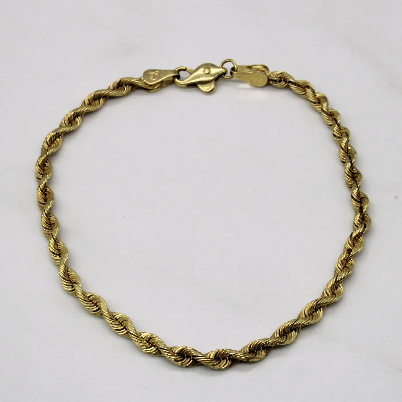 14k Yellow Gold Rope Link Bracelet | 8" |