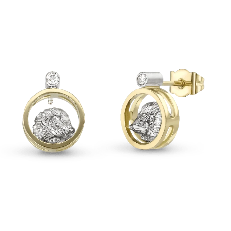 Hetty the Hedgehog Gold & Diamond Earrings