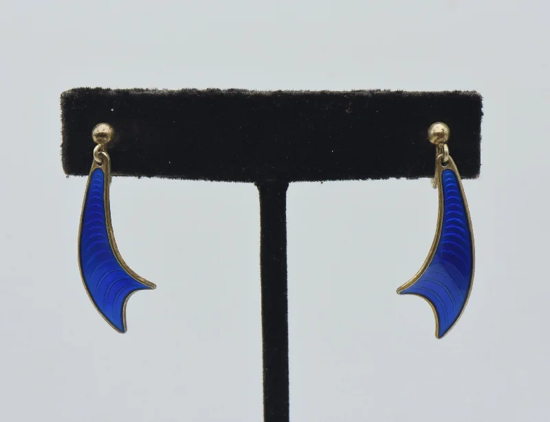 Albert Scharning - Vintage Sterling Silver and Enamel Screw Back Earrings