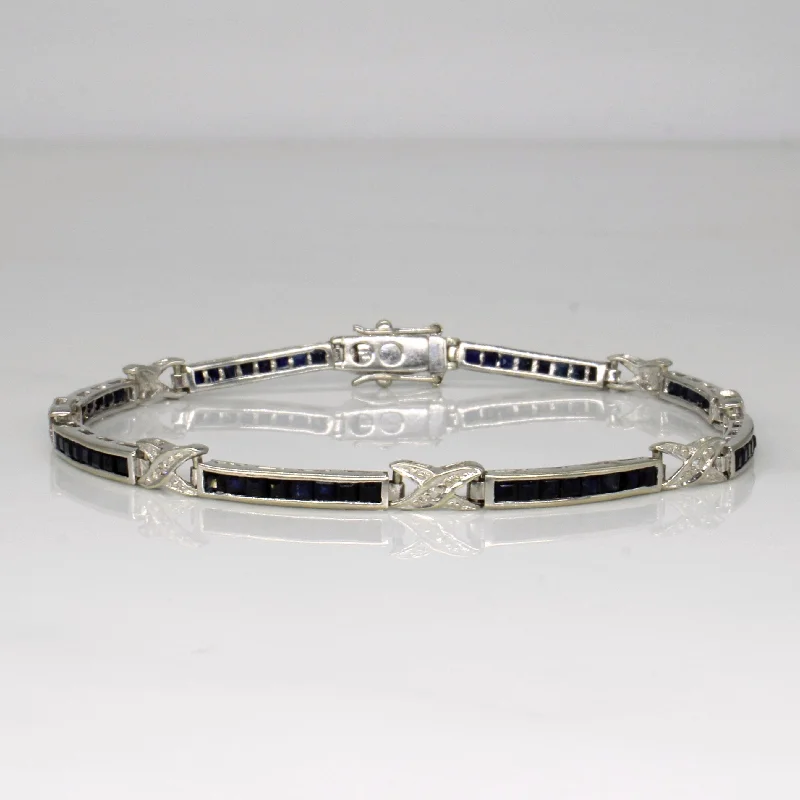 Channel Set Sapphire Bracelet | 2.24ctw | 7" |