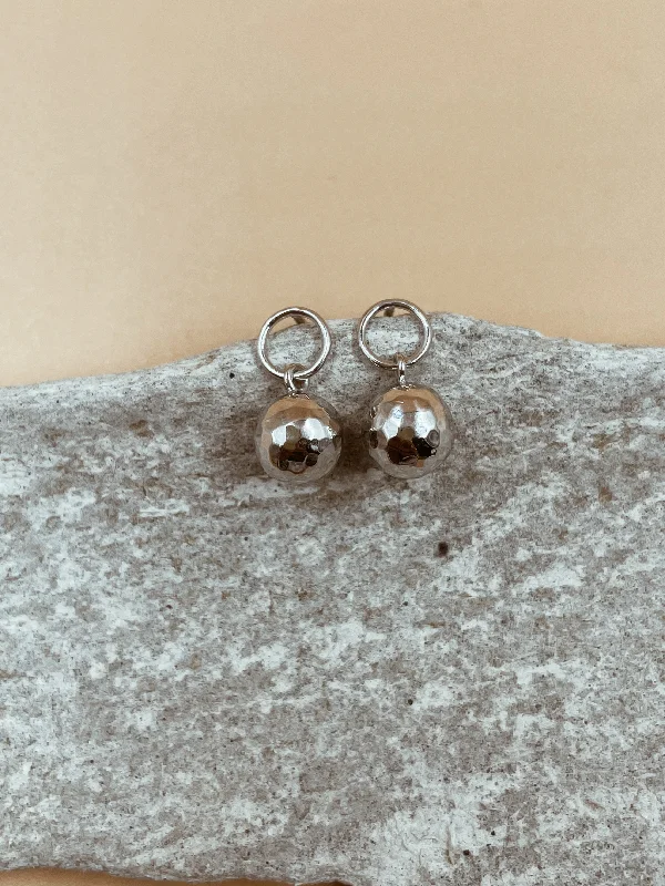 Lava Drip Stud Drops in Silver Tone