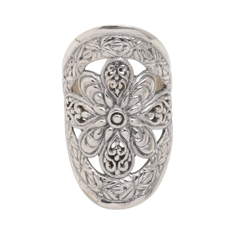 Novica Handmade Fantasia Sterling Silver Cocktail Ring