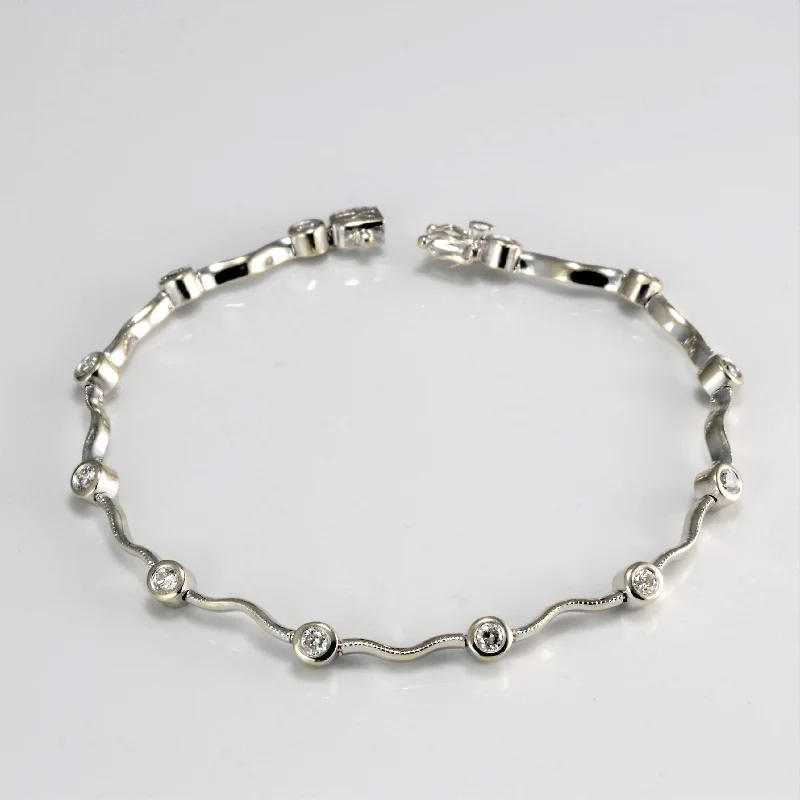 Bezel Set Diamond Chain Bracelet | 0.50 ctw, 6.5''|