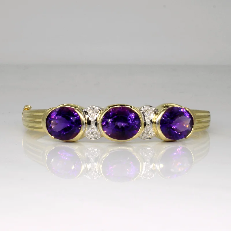 Amethyst & Diamond Bracelet | 12.75ctw, 0.04ctw | 6.5" |